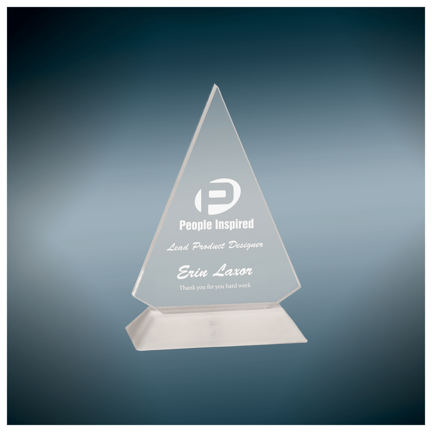6" Clear Triangle Pop-In Acrylic with Black Base