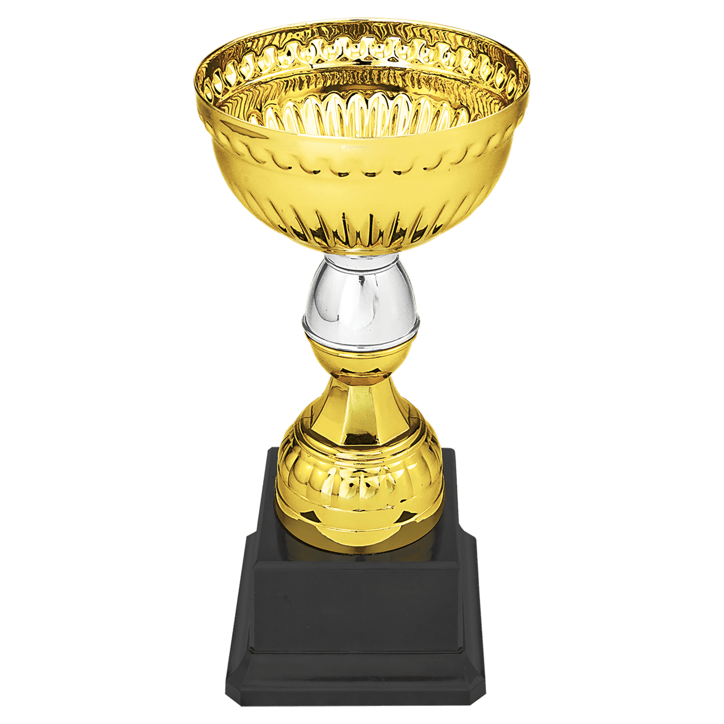 7" Gold & Silver Metal Cup with Plastic Stem and Base