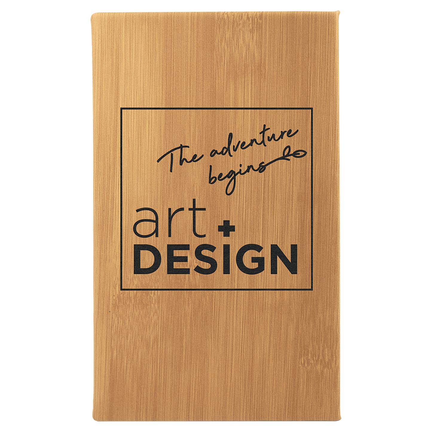5 1/4" x 8 1/4" Bamboo Laserable Leatherette Sketch Book with Unlined Notepad