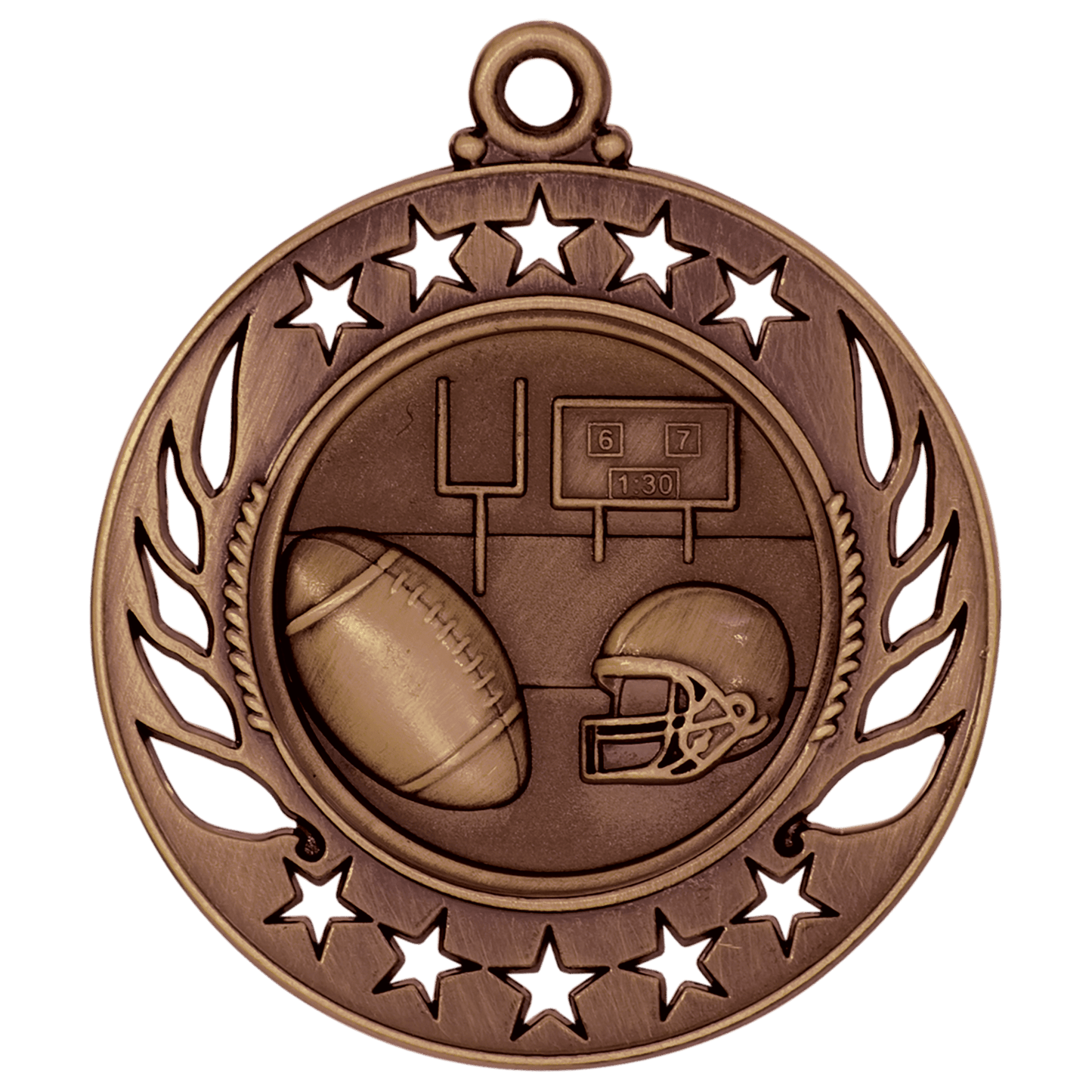 Antique Bronze 2 1/4" Football Galaxy Medal