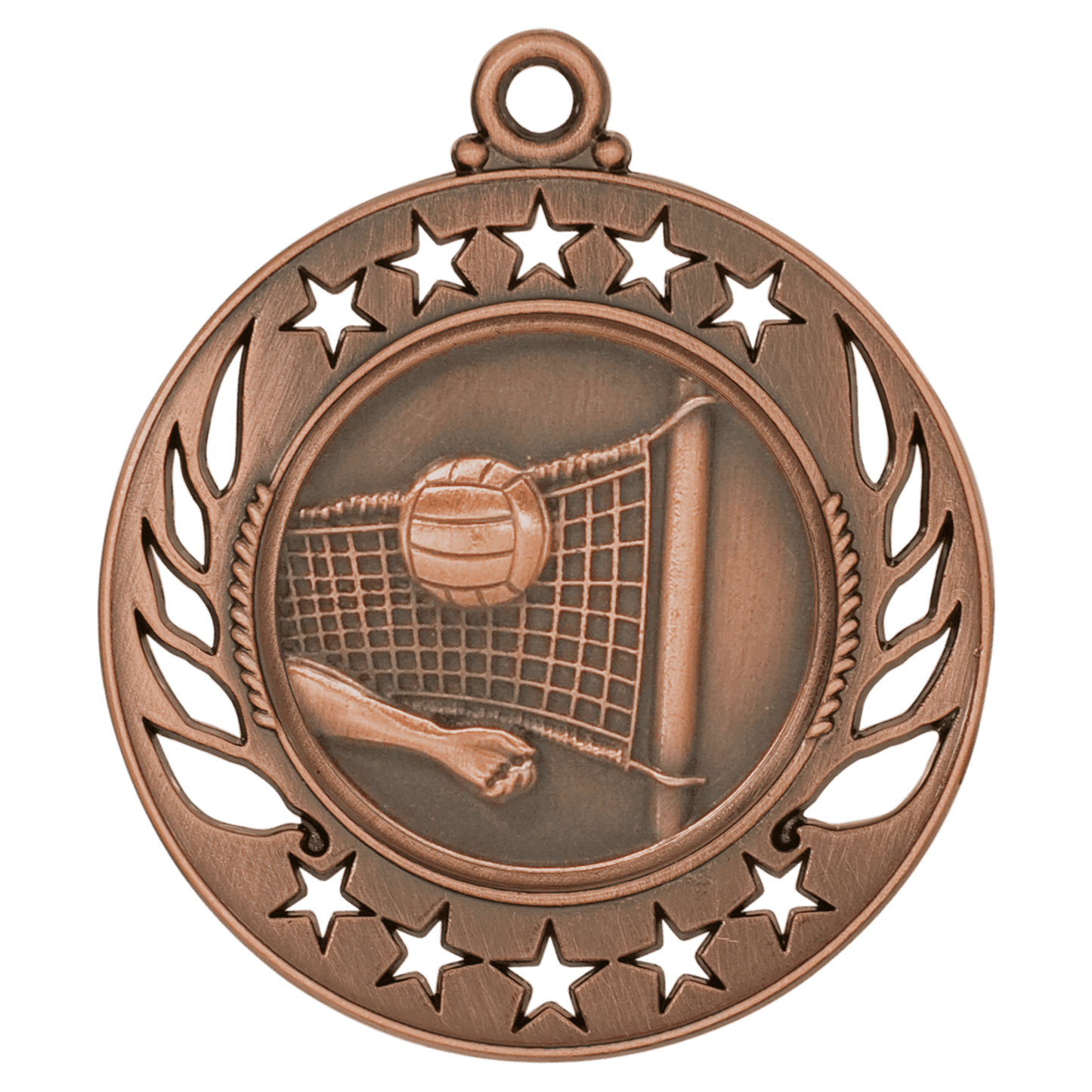 Antique Bronze 2 1/4" Volleyball Galaxy Medal
