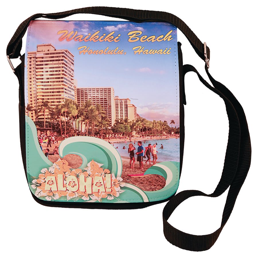 8 1/2" x 7" Black Sublimatable Shoulder Bag