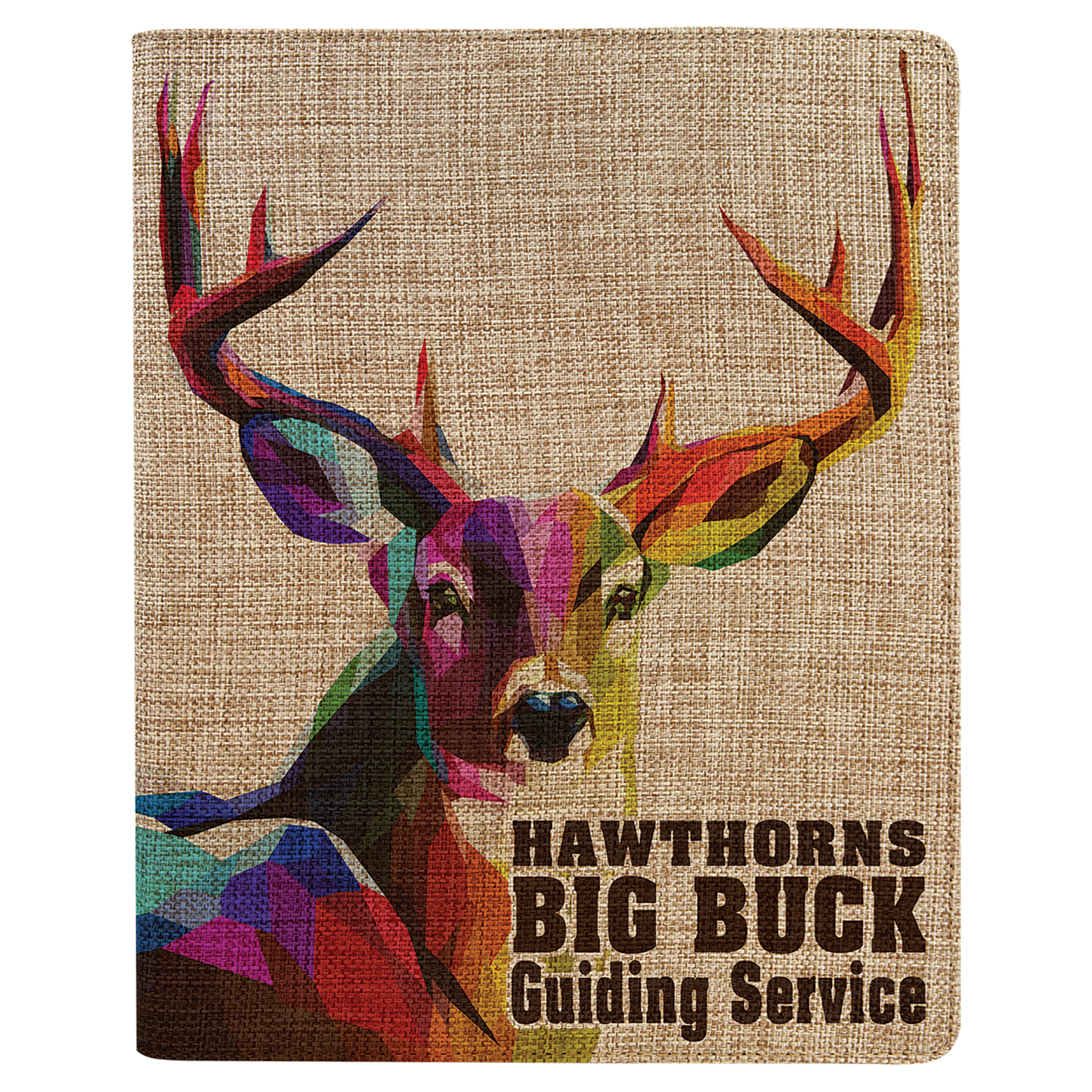 9 1/2" x 12" Sublimatable Burlap Portfolio with Notepad