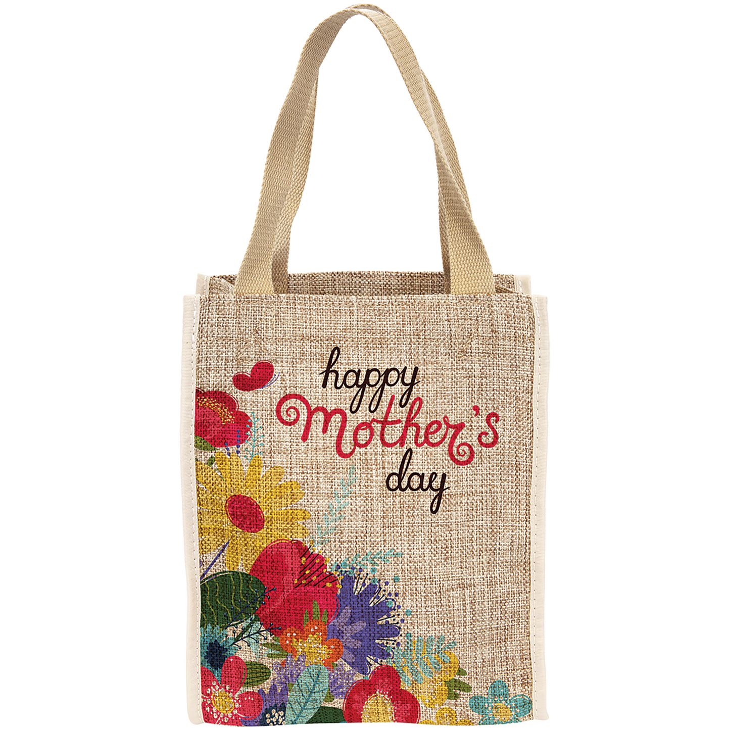 8" x 10" Burlap Sublimatable Gift Bag with 3" Gusset