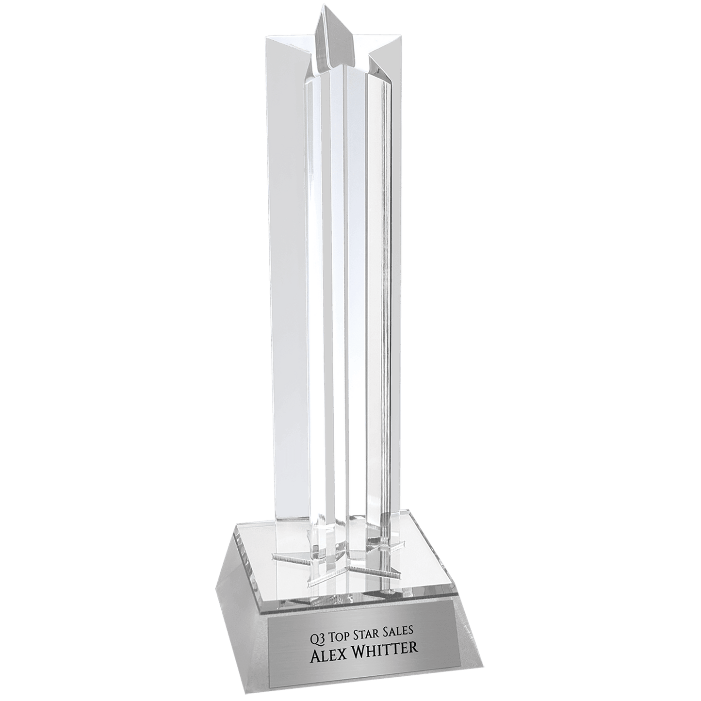 7 1/2" Silver Star Column Acrylic with Silver Base