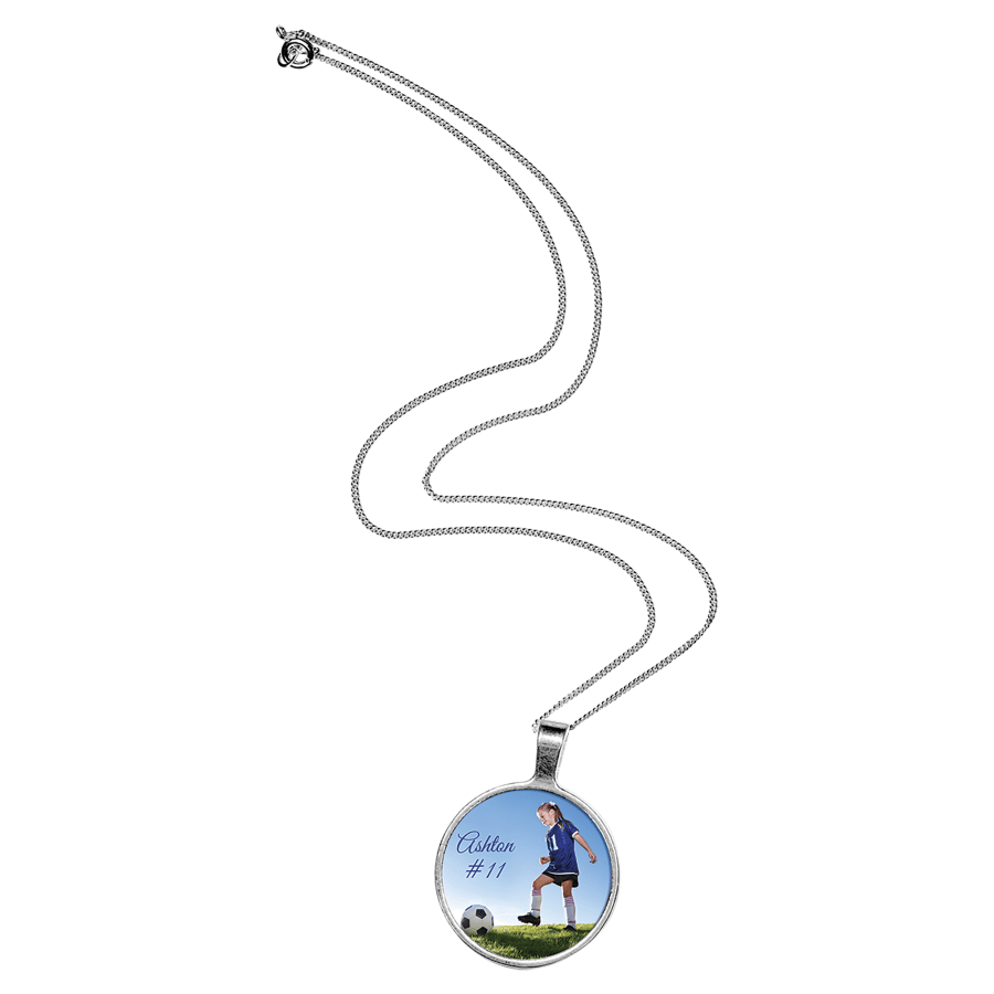 Silver Round Pendant with Chain