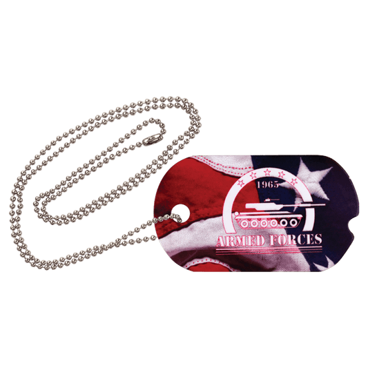 Gloss 2-Sided Aluminum Dog Tag with Chain