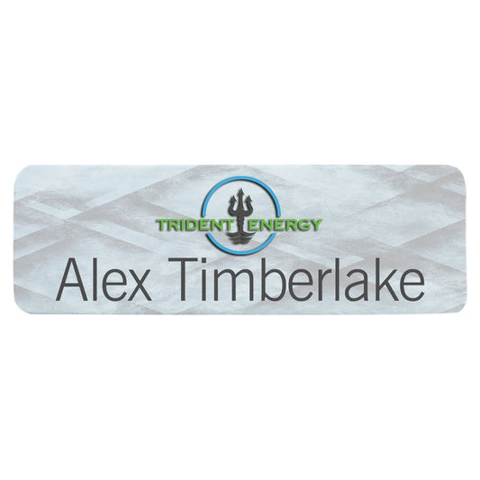 2 3/4" x 7/8" White Dynasub Aluminum Name Badge Plate