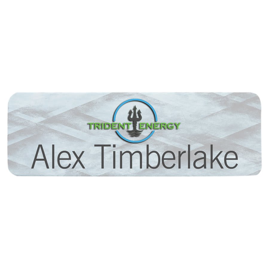 3" x 1" White Dynasub Aluminum Name Badge Plate