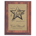 8" x 10" Elegant Cherry Finish Plaque with Light Brown Leatherette Plate