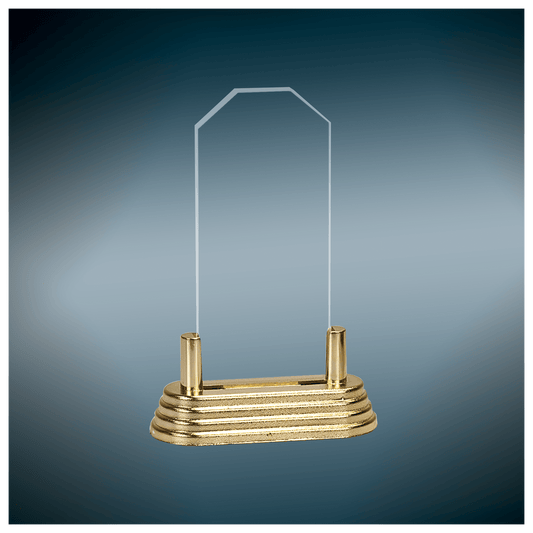 6" Clear Peak Pop-In Acrylic with Black Pedestal Base