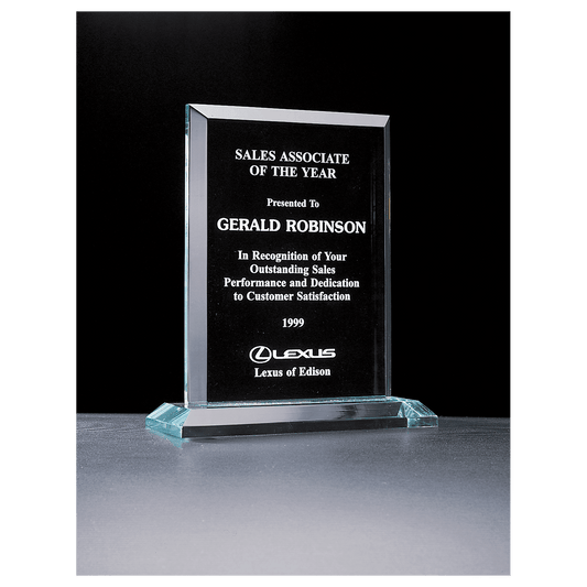 8" x 9 1/4" Apex Series Jade Acrylic Award