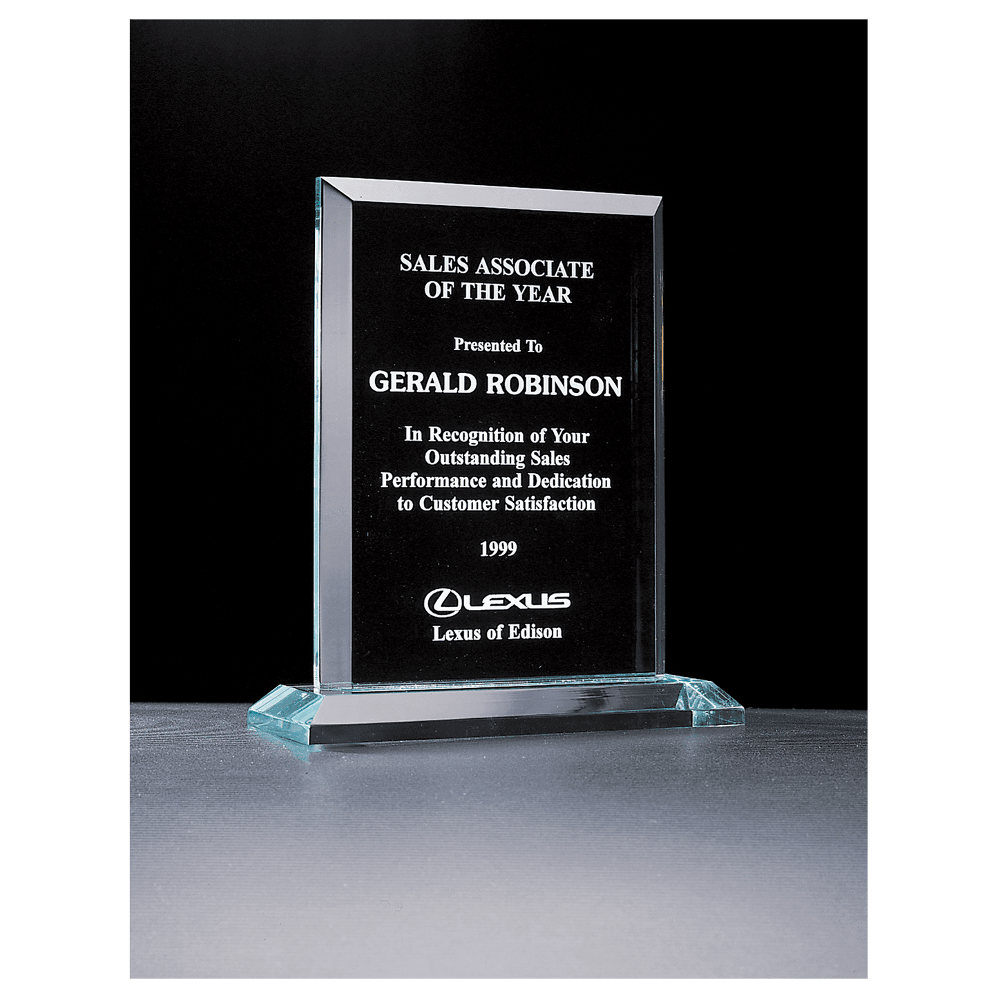 9" x 10 1/4" Apex Series Jade Acrylic Award