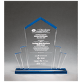 10" x 10 3/4" Large Tower Spotlight Clear Acrylic with Blue Accent on Blue Acrylic Base