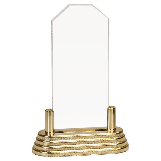 Clear Small Clip Corner Acrylic with Base