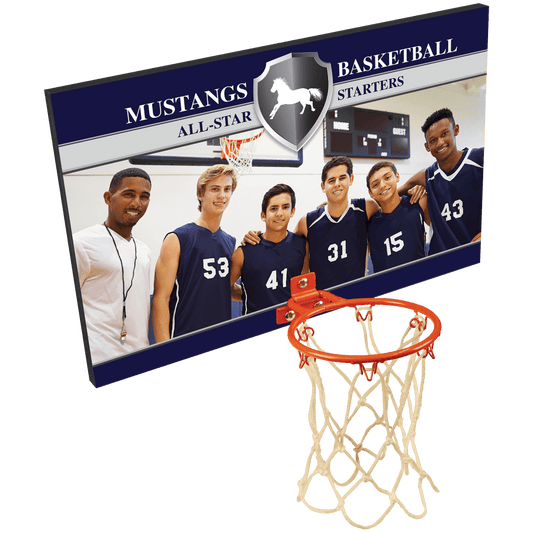 16" x 10" Sublimatable Basketball Plaque with Metal Hoop