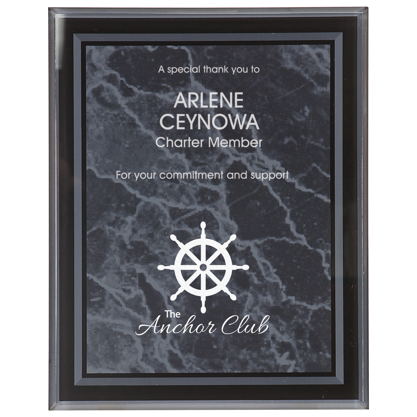 Black 9" x 11" Marble Border -Plaq Acrylic