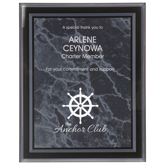 Black 9" x 11" Marble Border -Plaq Acrylic