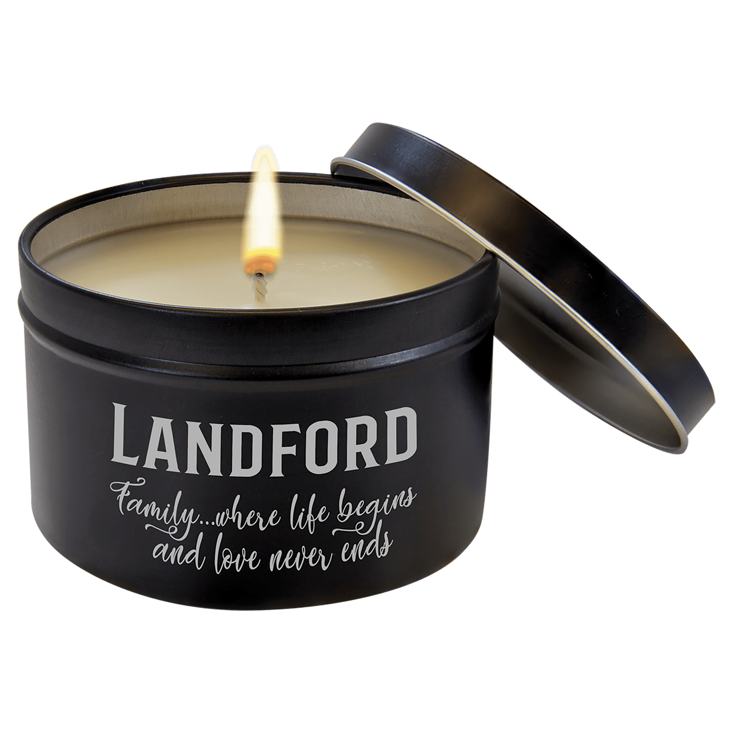 8 oz. Peppermint Twist Candle in a Black Metal Tin