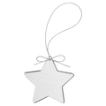 Clear Star Glass Ornament with Silver 3 1/4" String