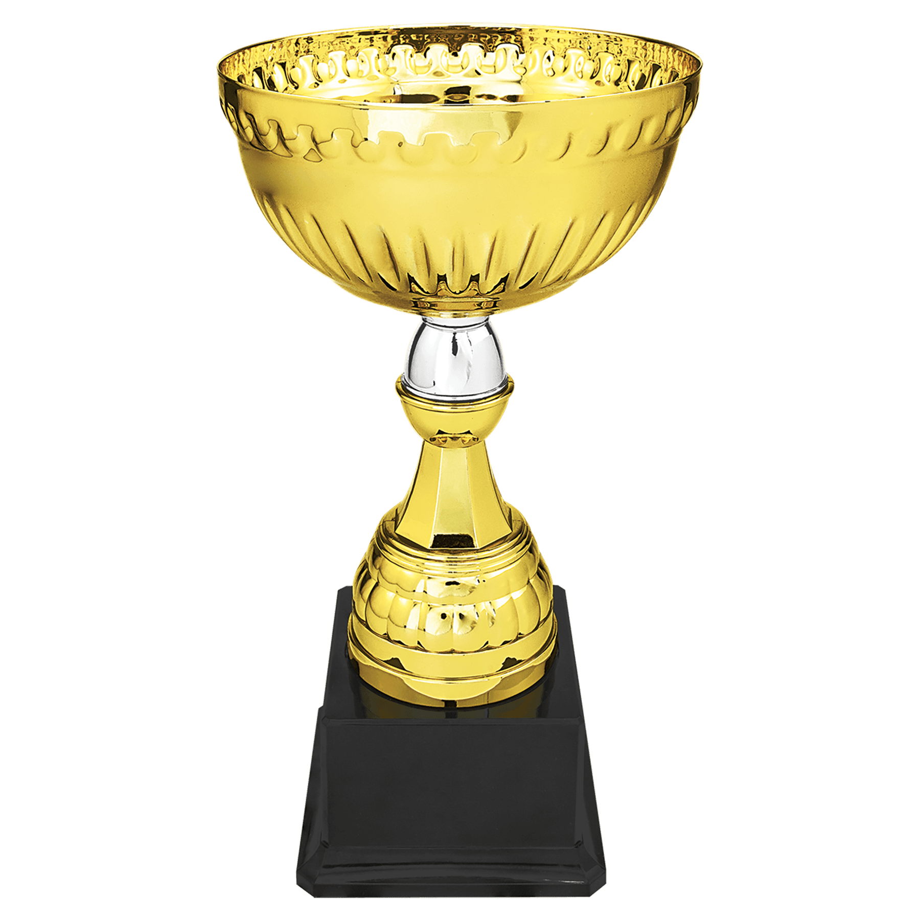 10 1/4" Gold & Silver Metal Cup with Plastic Stem and Base