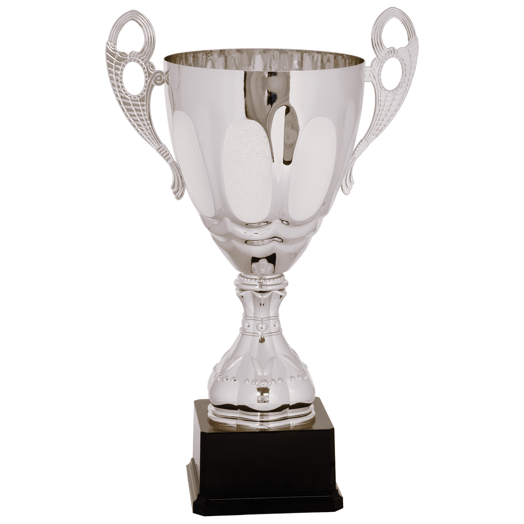 Silver 17 1/2" Completed Metal Cup Trophy on Plastic Base