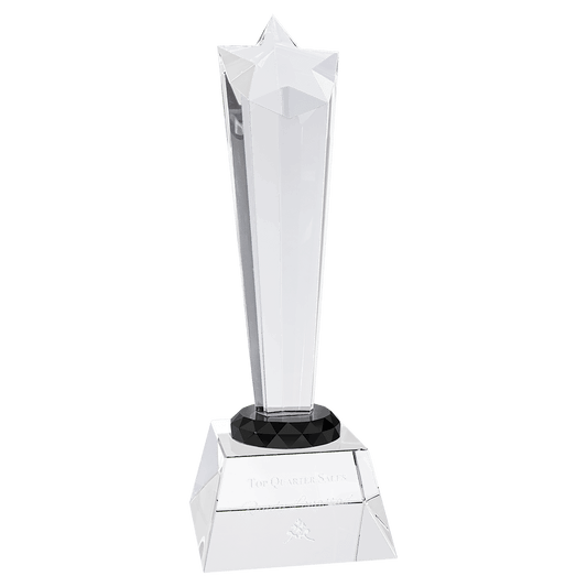 Clear 9" Crystal Rising Star with Base