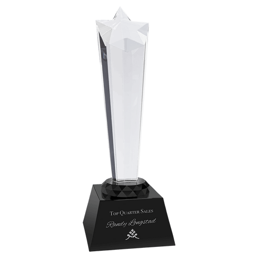 Black 9" Crystal Rising Star with Base
