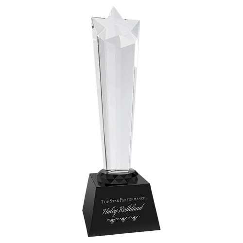 Black 10" Crystal Rising Star with Base