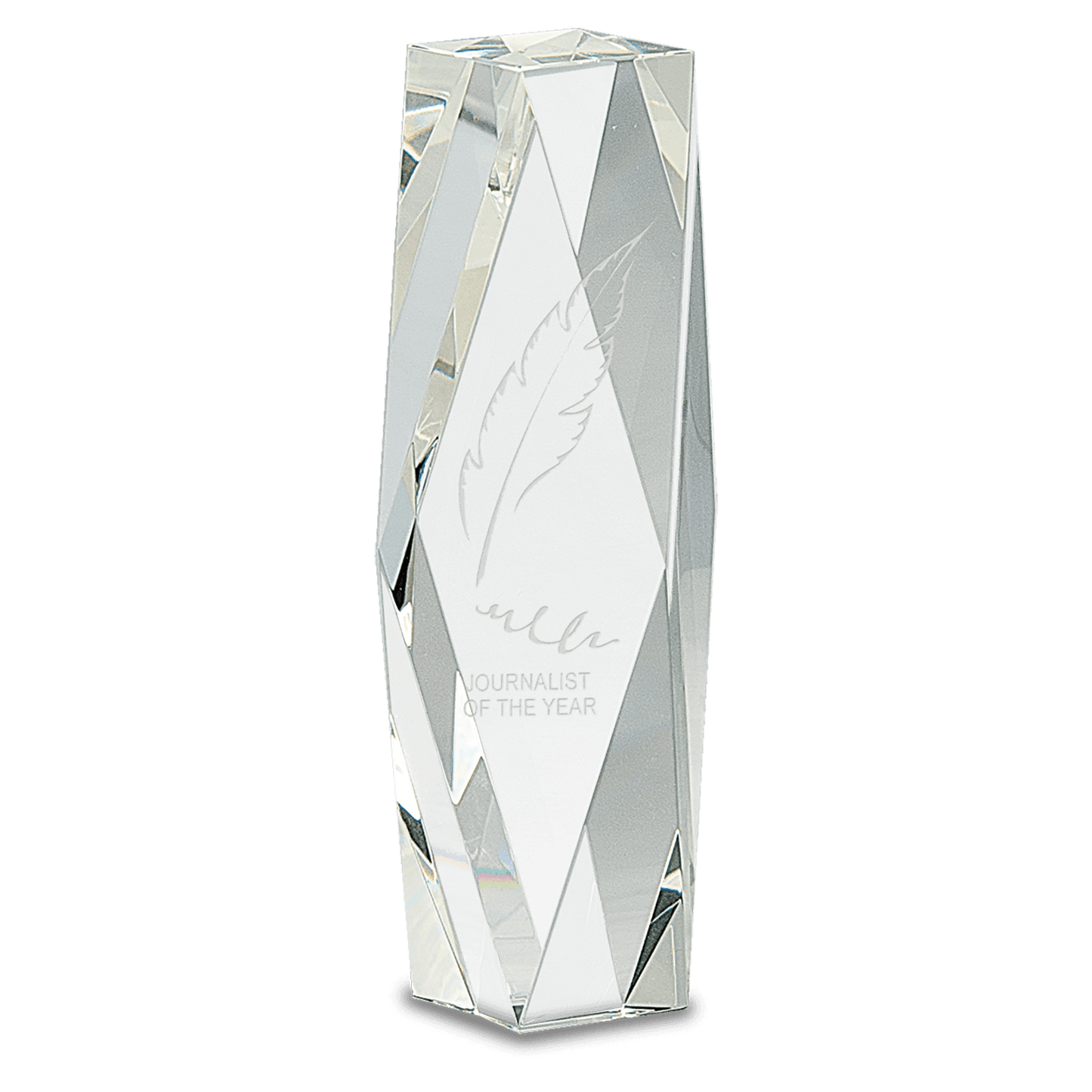 8" Clear Crystal Facet Tower