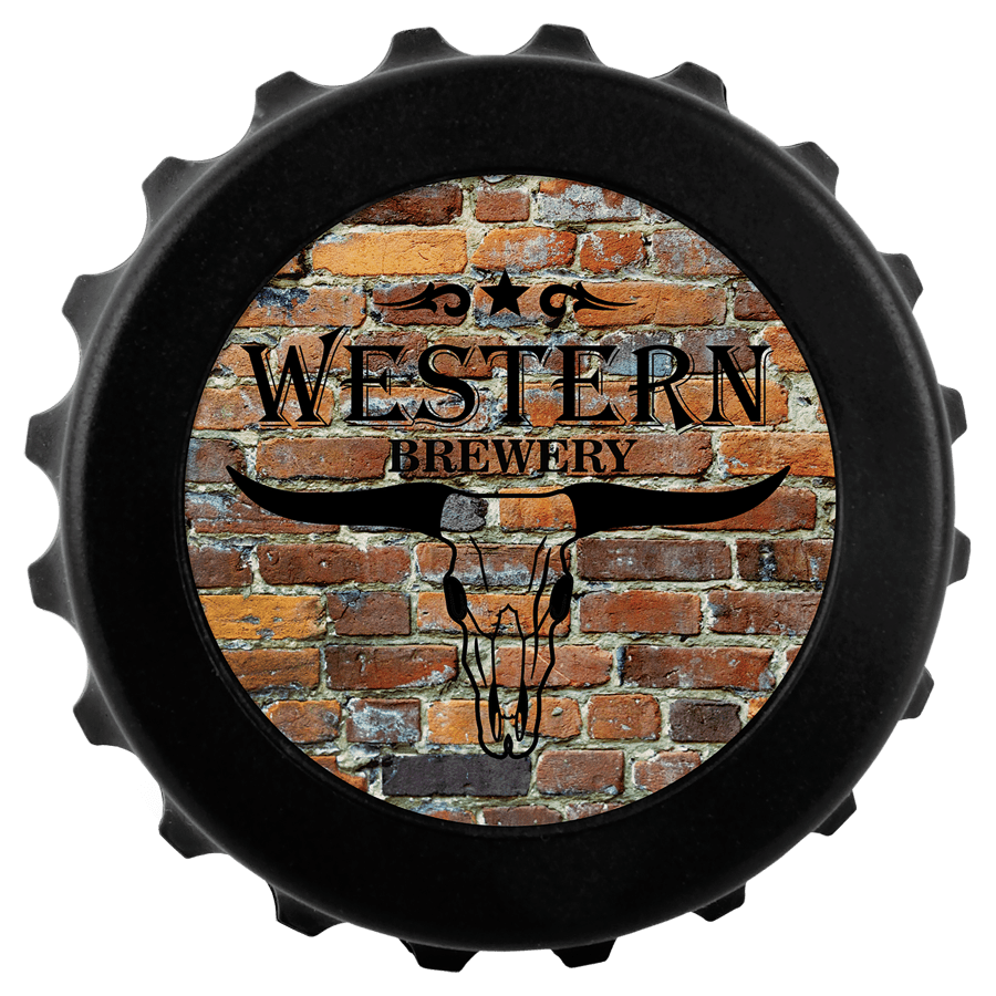 Black Bottle Cap Opener with 2" Insert Holder and Magnets