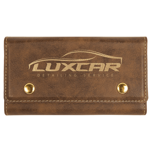 Rustic/Gold Laserable Leatherette Card & Dice Set