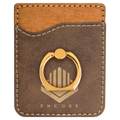 Rustic/Gold Laserable Leatherette Phone Wallet with Gold Ring