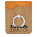 Bamboo Laserable Leatherette Phone Wallet with Silver Ring