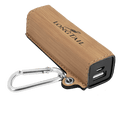 Bamboo Laserable Leatherette 2200 mAh Power Bank with USB Cord