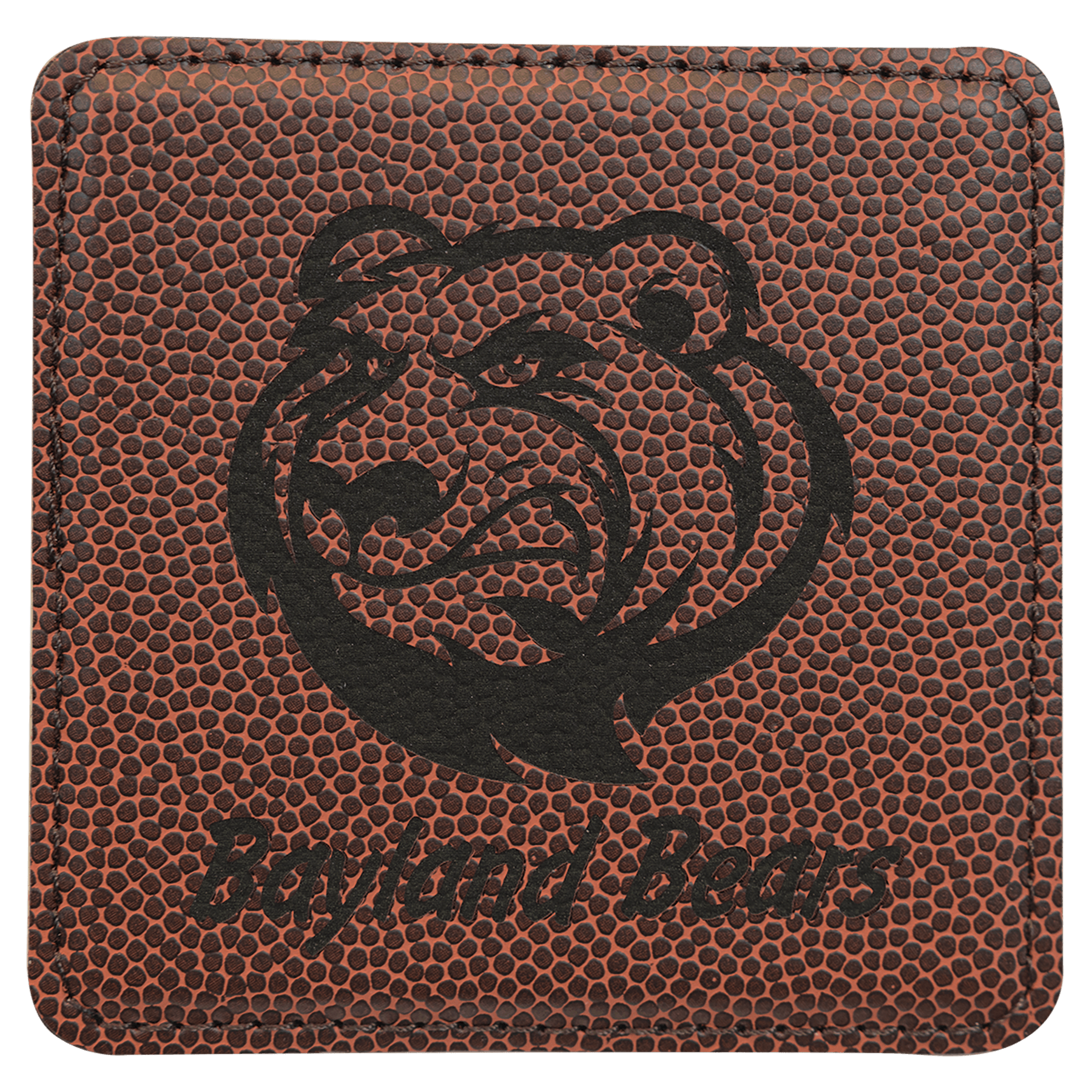 4" x 4" Square Football Laserable Leatherette Coaster