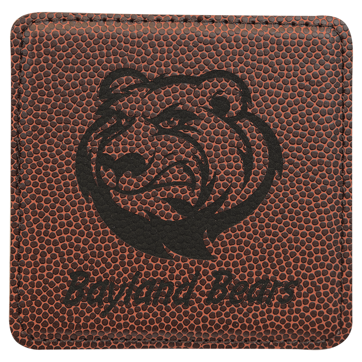 Football 4" x 4" Square Laserable Leatherette Coaster