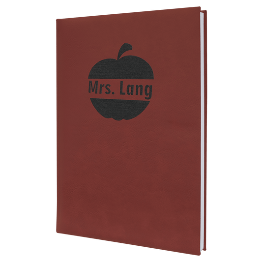 7" x 9 3/4" Rose Laserable Leatherette Journal with Lined Notepad