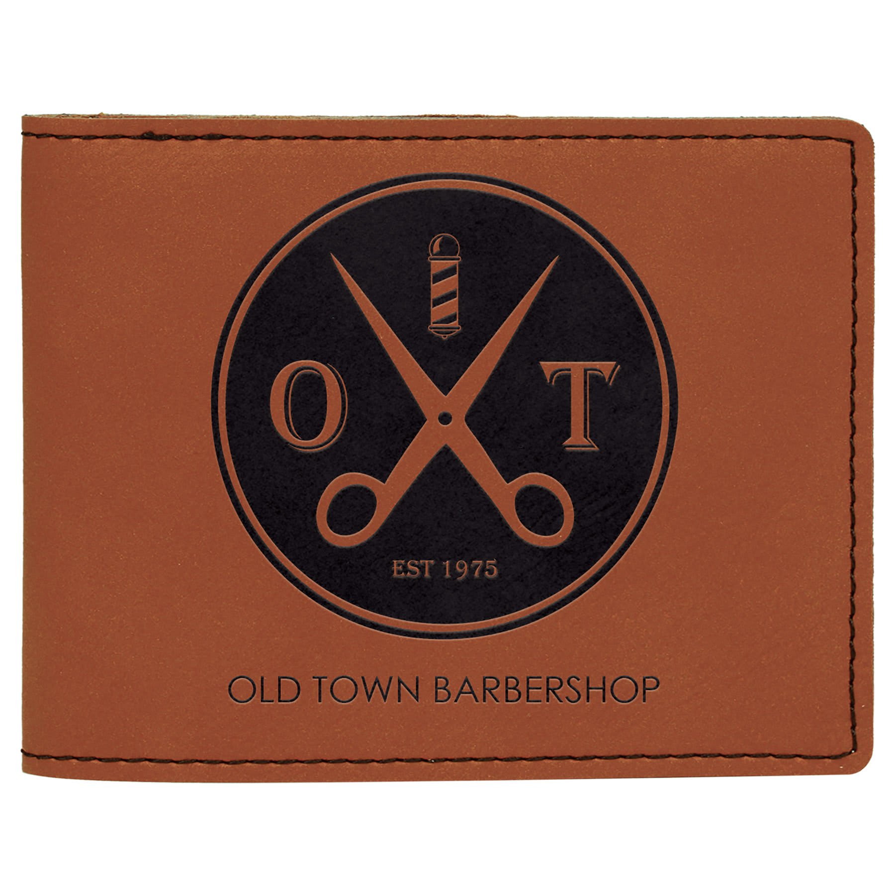 Rawhide 4 1/2" x 3 1/2" Laserable Leatherette Bifold Wallet