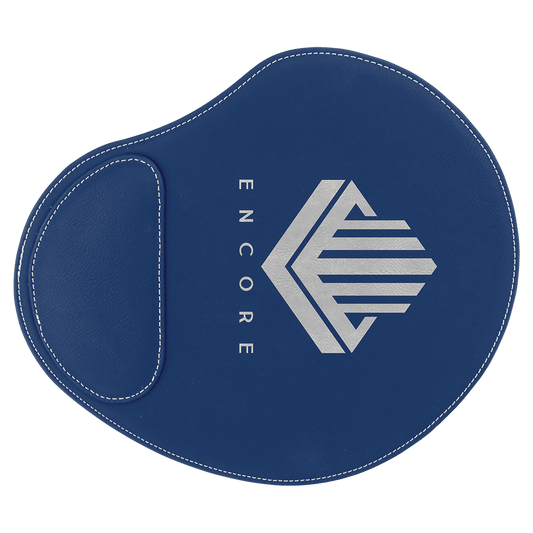 Blue/Silver 9" x 10 1/4" Laserable Leatherette Mouse Pad