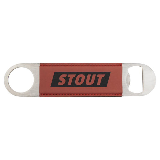 1 1/2" x 7" Rose Laserable Leatherette Bottle Opener