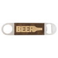 1 1/2" x 7" Rustic/Gold Laserable Leatherette Bottle Opener