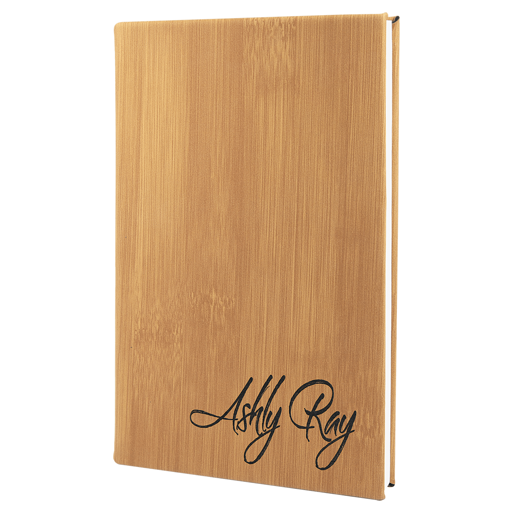5 1/4" x 8 1/4" Bamboo Laserable Leatherette Journal with Lined Notepad