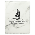 4 1/4" x 5 1/2" White Marble Laserable Leatherette Passport Holder