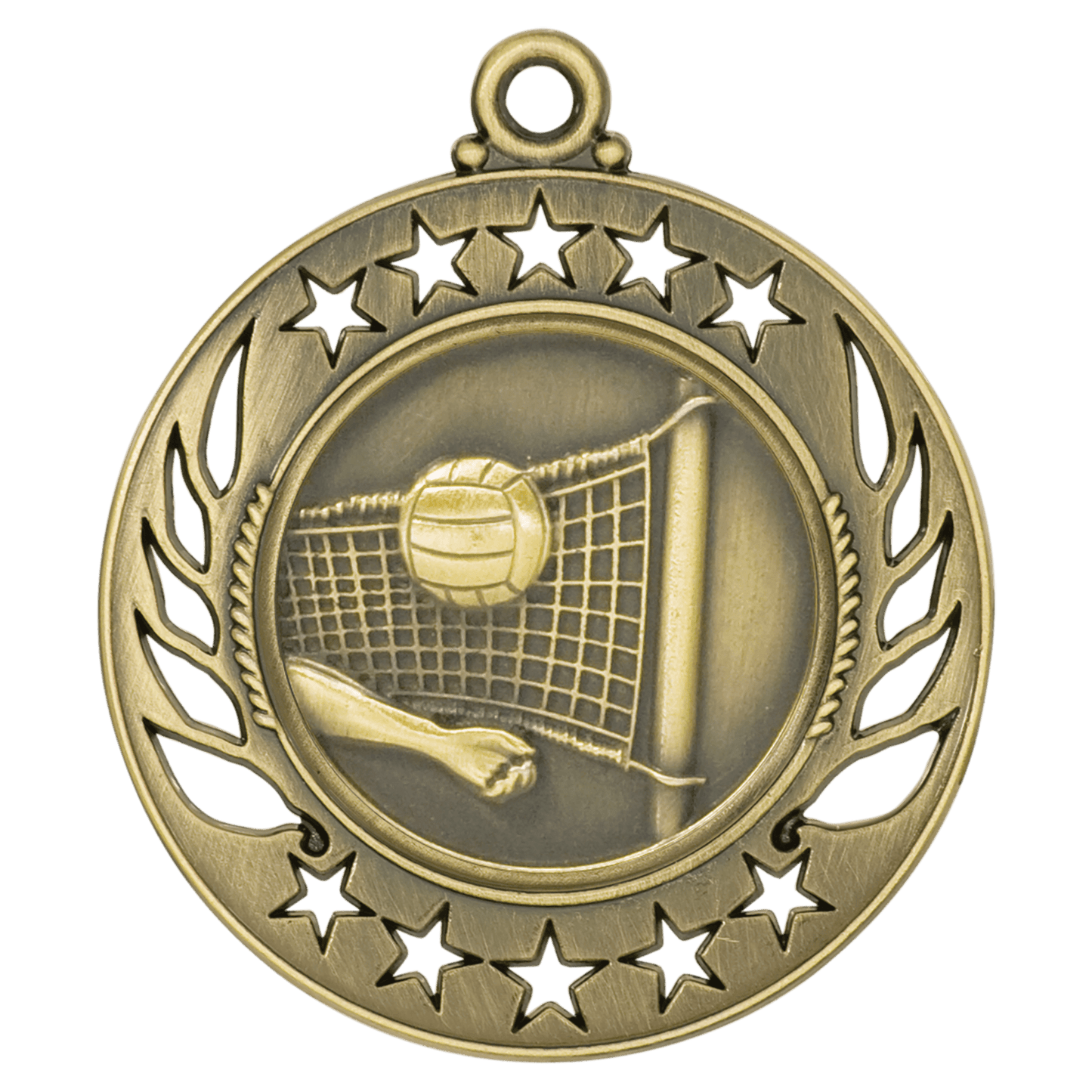 Antique Gold 2 1/4" Volleyball Galaxy Medal