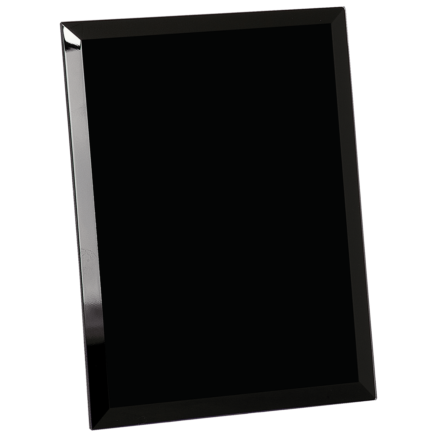 Black 7" x 9" Glass Mirror Plaque