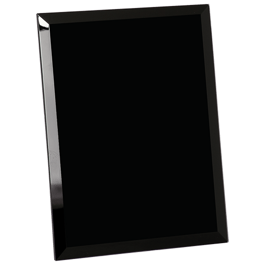Black 7" x 9" Glass Mirror Plaque