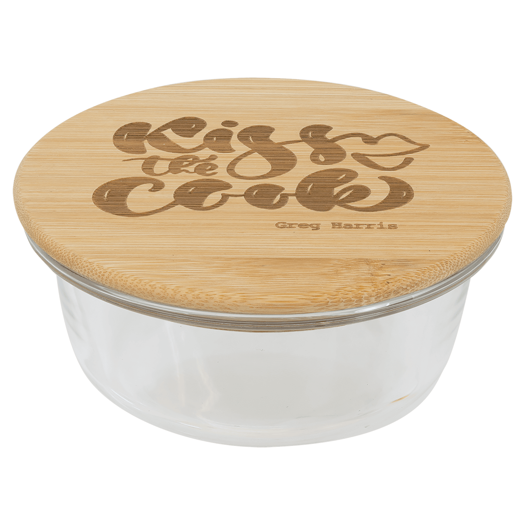 13 oz. Round Glass Container with Bamboo Lid
