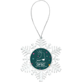 2-Sided Clear Plastc Snowflake Ornament with Silver String