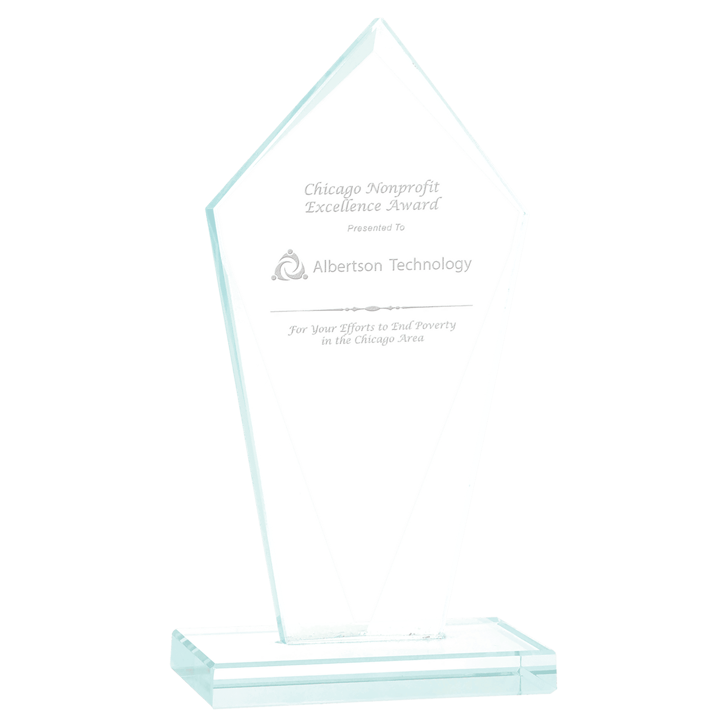 6 3/4" Diamond Jade Glass Award